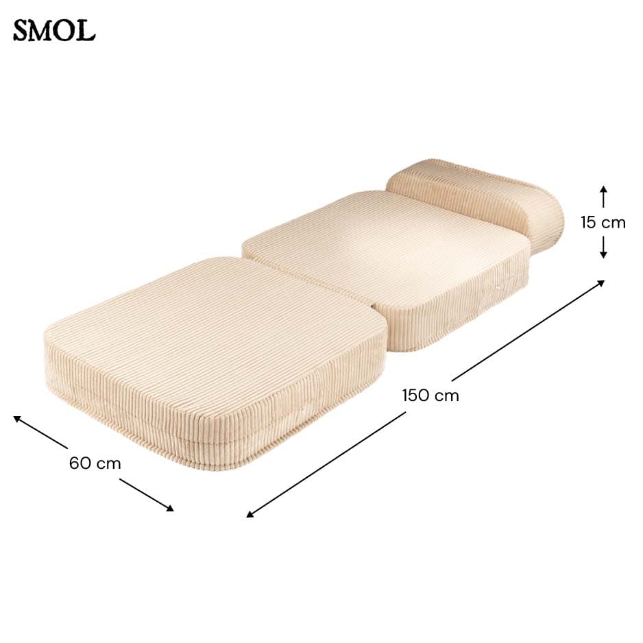 BROWN SUGAR, ággyá alakítható gyerekfotel, 65x60x25 - smol.hu - ággyá alakítva, méretekkel