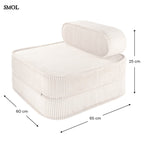 MARSHMALLOW, ággyá alakítható gyerekfotel, 1 részes - smol.hu - fotelként, méretekkel
