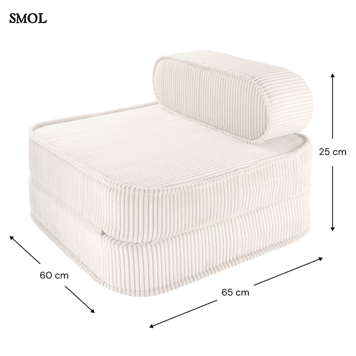 MARSHMALLOW, ággyá alakítható gyerekfotel, 1 részes - smol.hu - fotelként, méretekkel