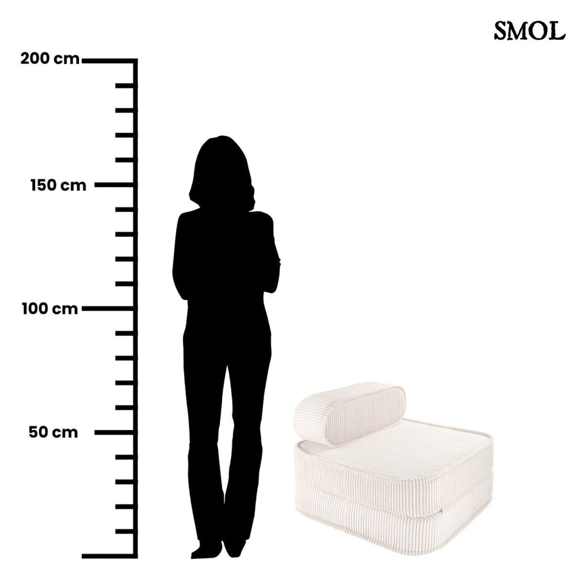 MARSHMALLOW, ággyá alakítható gyerekfotel, 1 részes - smol.hu - méretarányosan