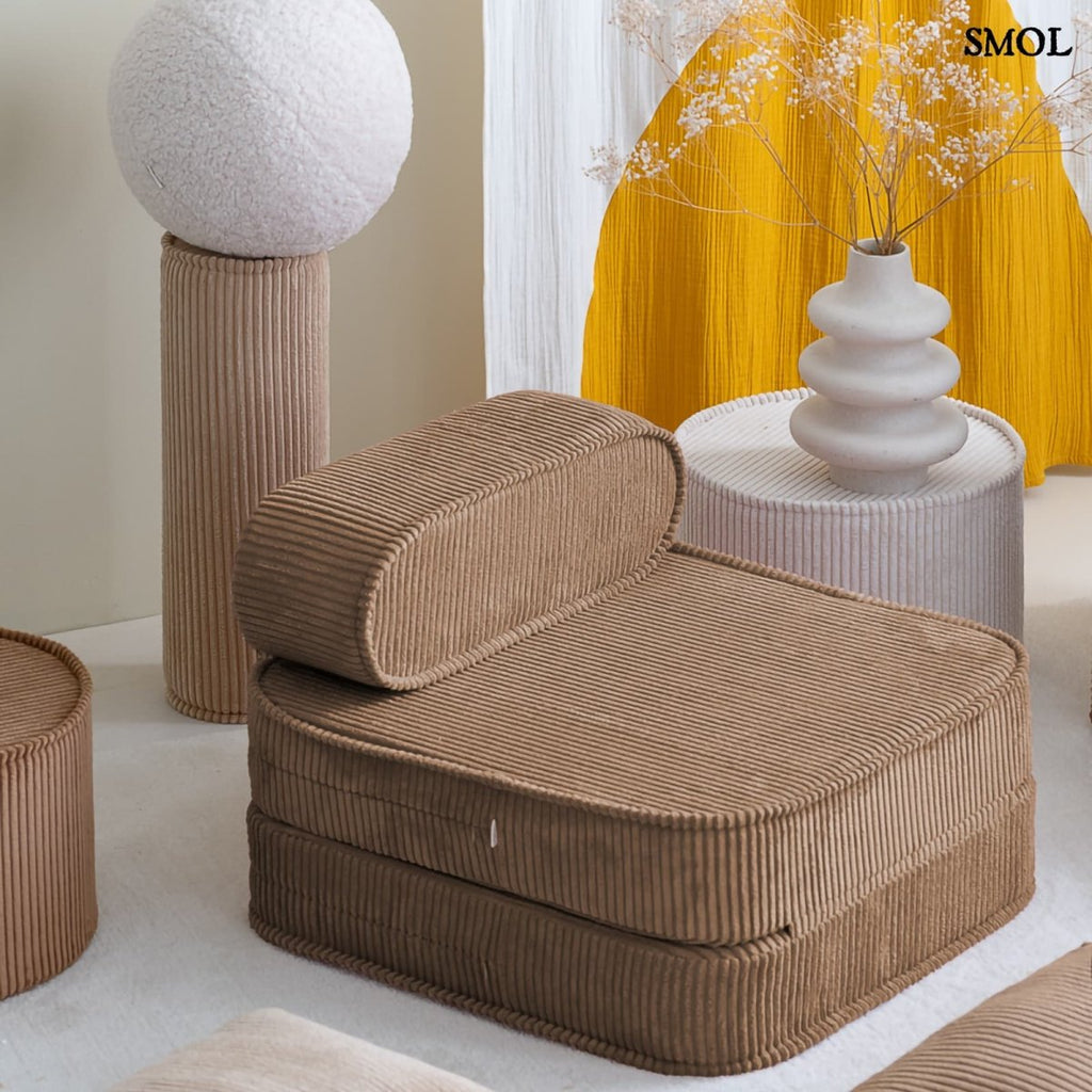 Gyerek ágyfotel, 1 részes | TOFFEE, ággyá alakítható, kordbársony gyerekfotel - SMOL - gyerekszobában, fotelként