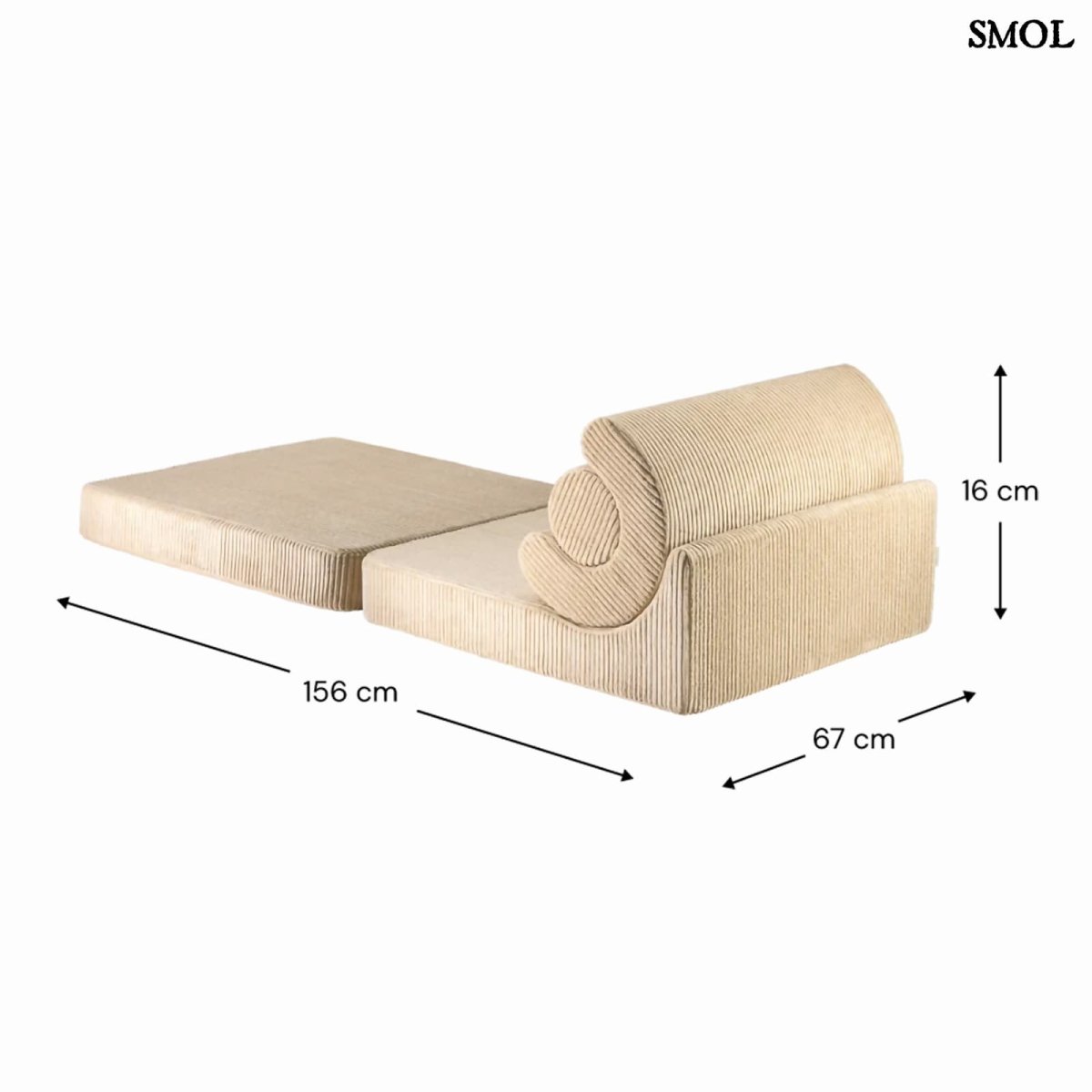 Gyerek ágyfotel, 3 részes | FLIPSTER BROWN SUGAR - SMOL