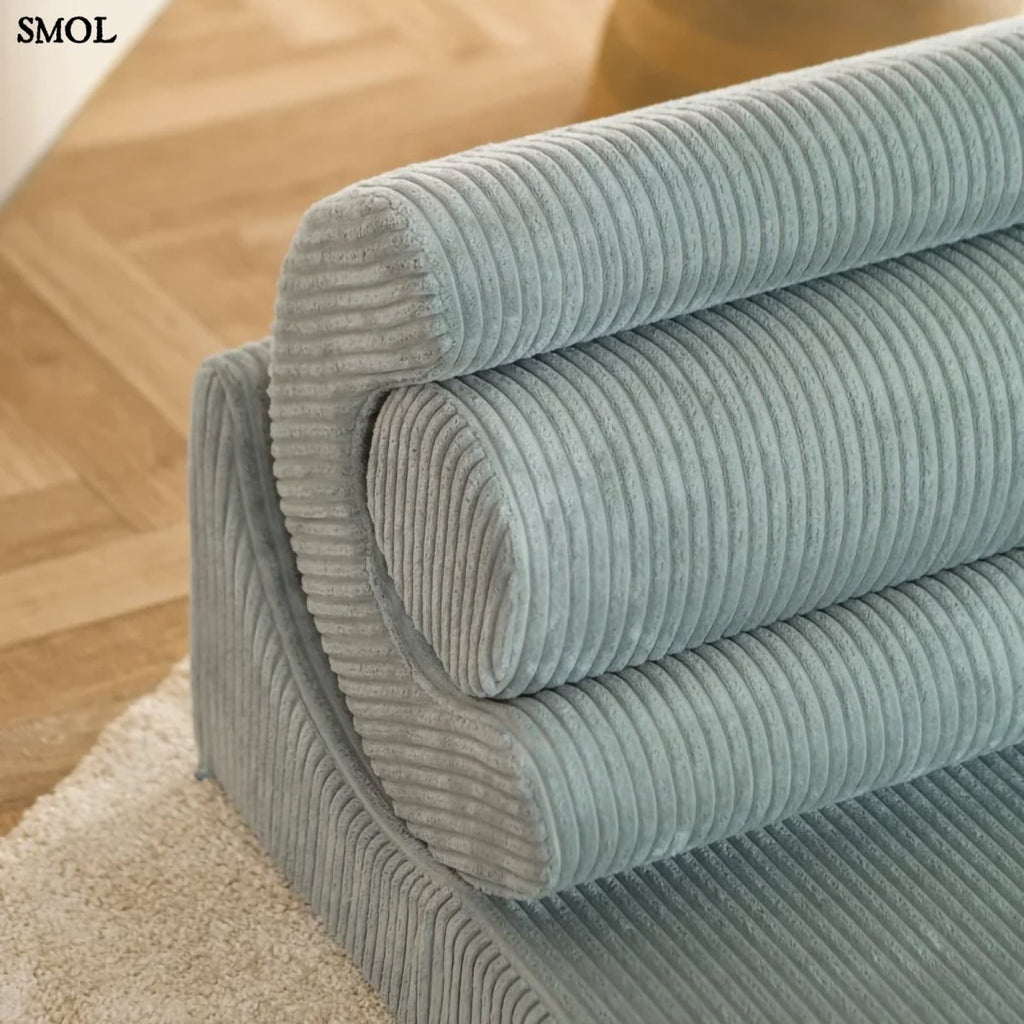 Gyerek ágyfotel, 3 részes | FLIPSTER PEPPERMINT, ággyá alakítható gyerekfotel - smol.hu - kordbársony anyag nagyítva