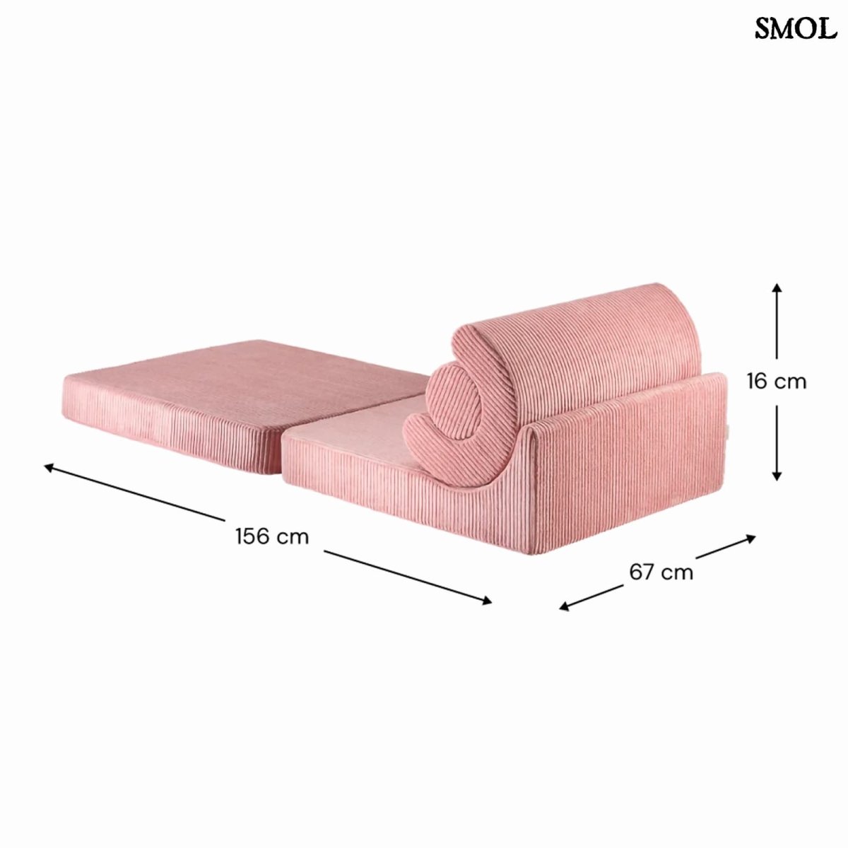 Gyerek ágyfotel, 3 részes | FLIPSTER PINK MOUSSE - SMOL