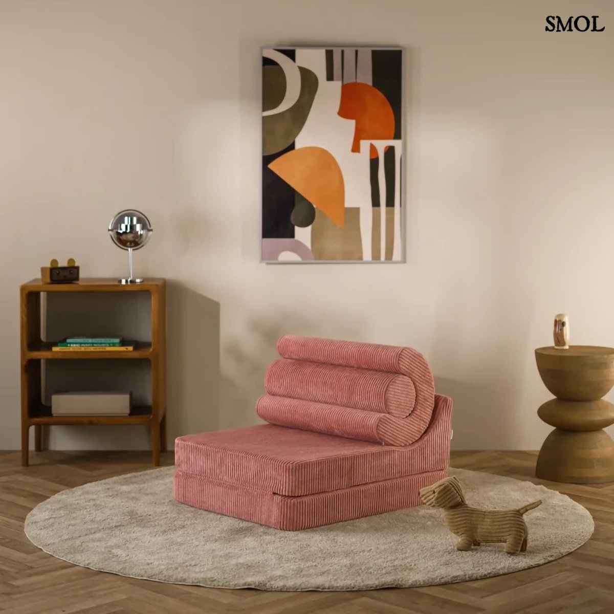 Gyerek ágyfotel, 3 részes | FLIPSTER PINK MOUSSE, ággyá alakítható gyerekfotel - smol.hu - gyerekszobában, fotelként