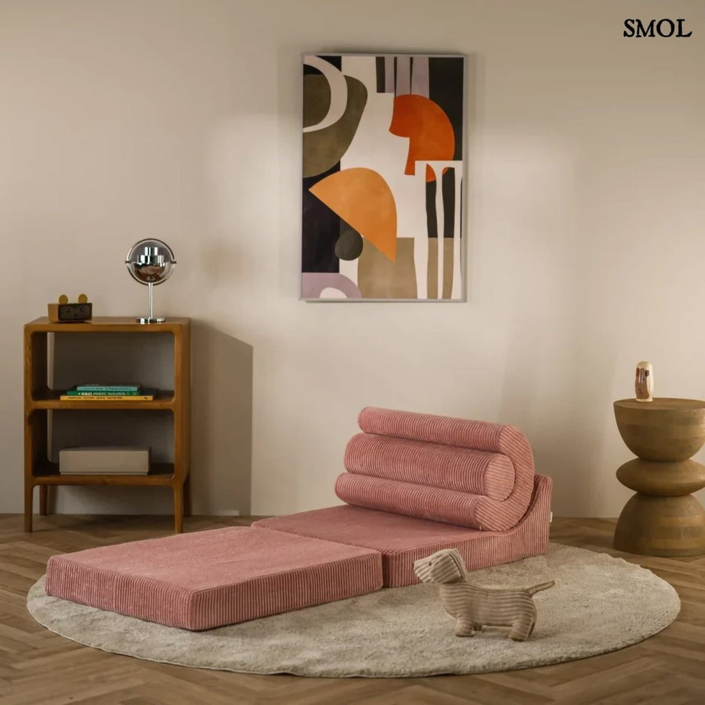 Gyerek ágyfotel, 3 részes | FLIPSTER PINK MOUSSE, ággyá alakítható gyerekfotel - smol.hu - gyerekszobában, ágyként