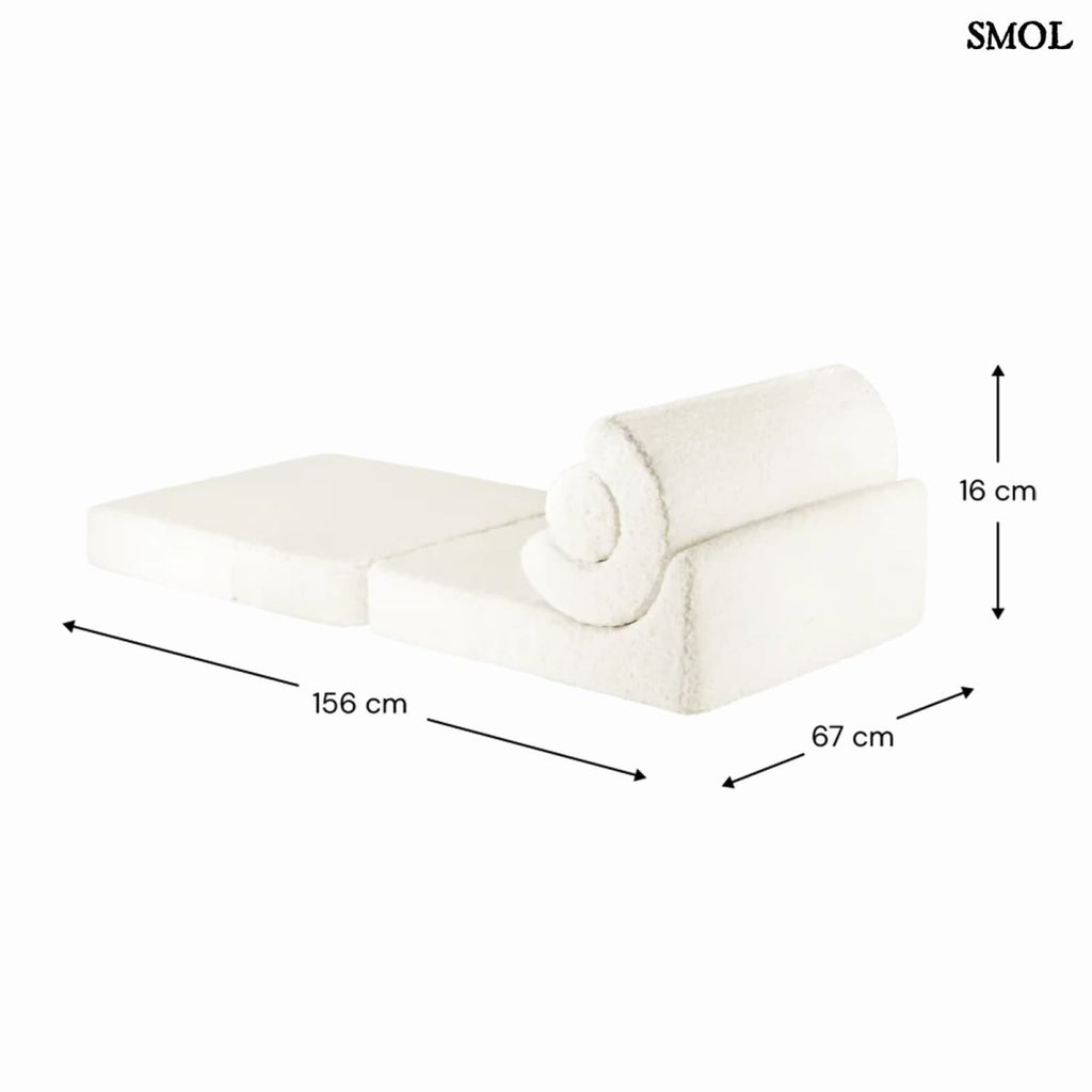 Gyerek ágyfotel, 3 részes | FLIPSTER WHITE - SMOL