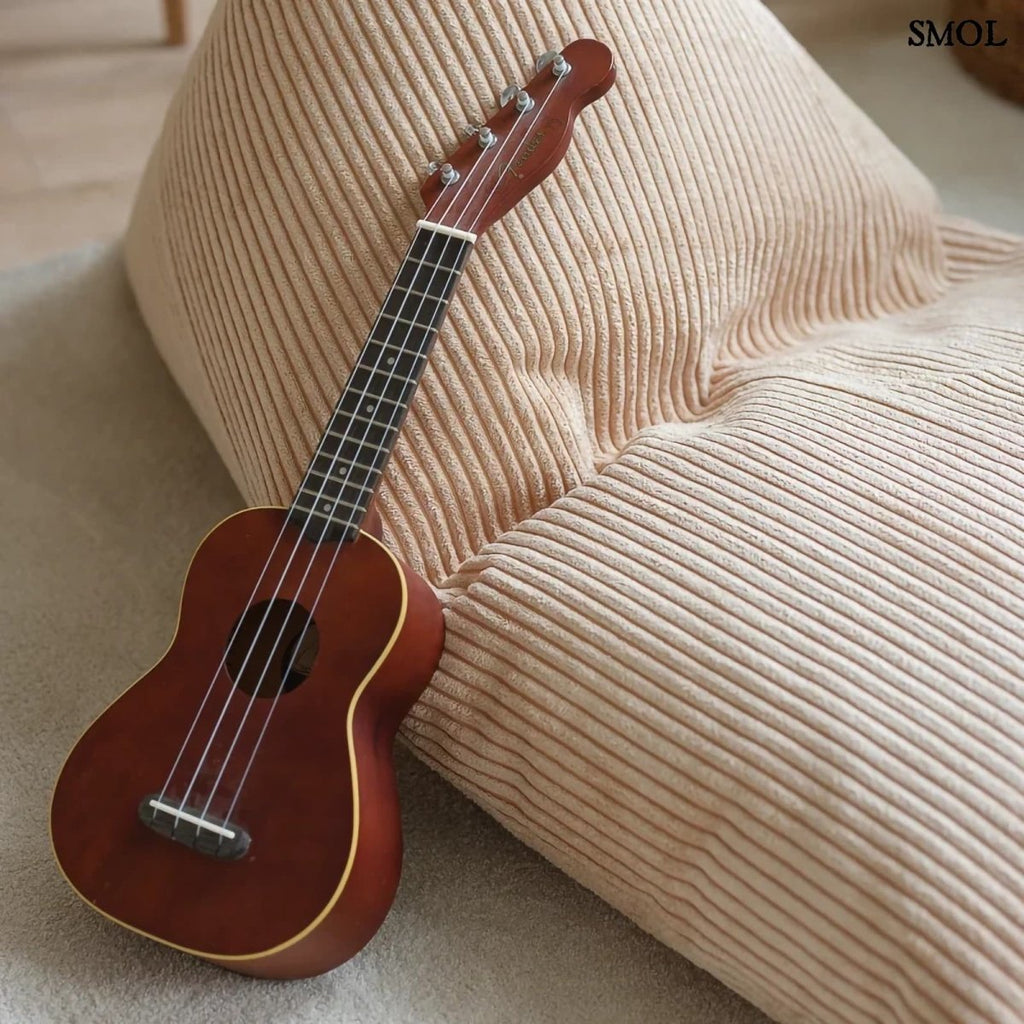 Gyerek babzsák - kordbársony, 110x70x70 | BROWN SUGAR | SMOL - gitárral