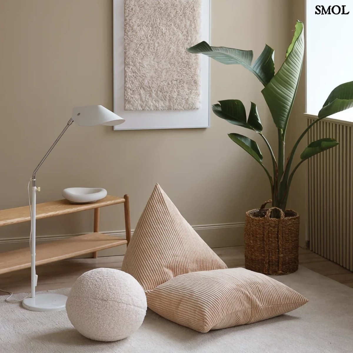 Gyerek babzsák - kordbársony, 110x70x70 | BROWN SUGAR | SMOL - nappaliban