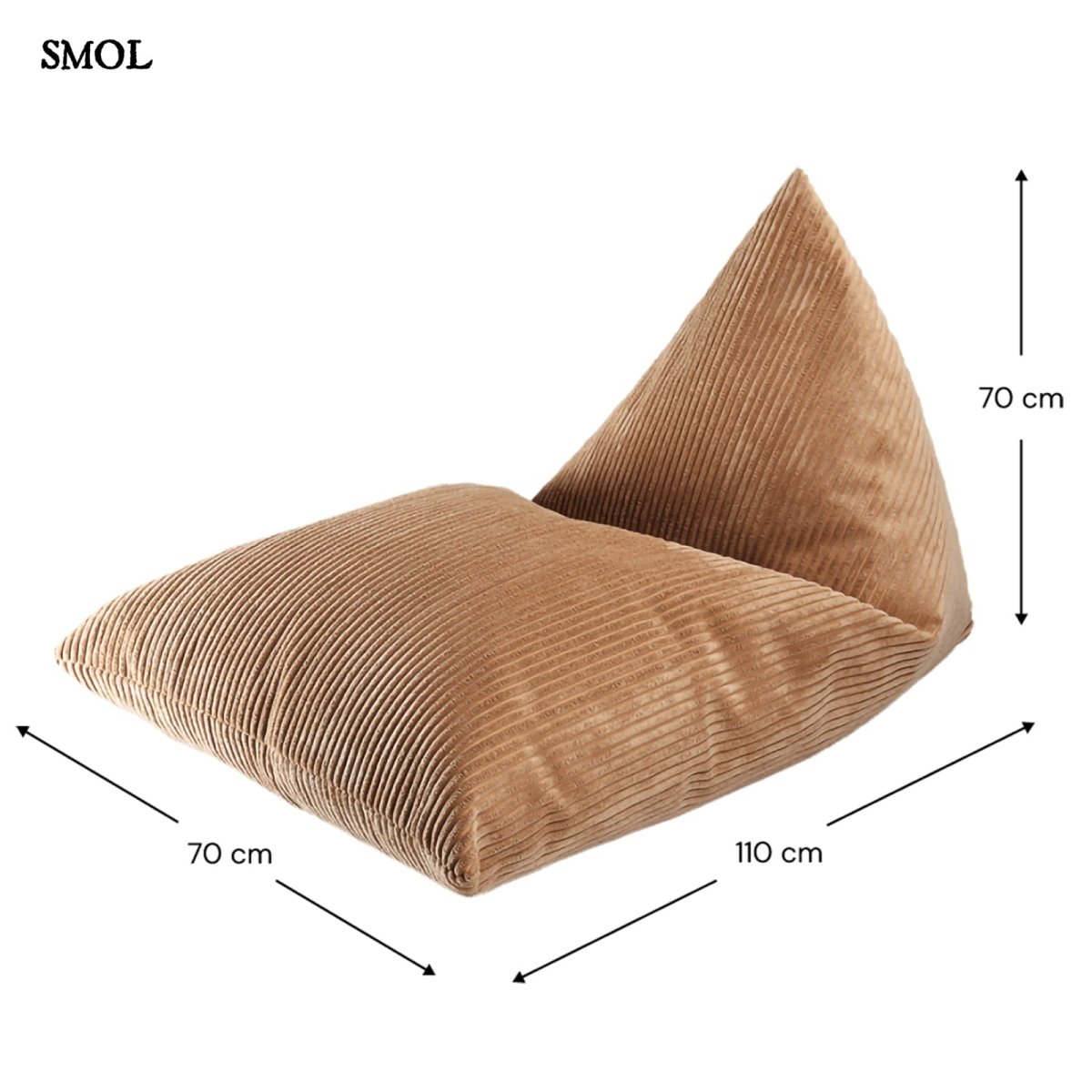 Gyerek babzsák | TOFFEE - SMOL -  méretekkel