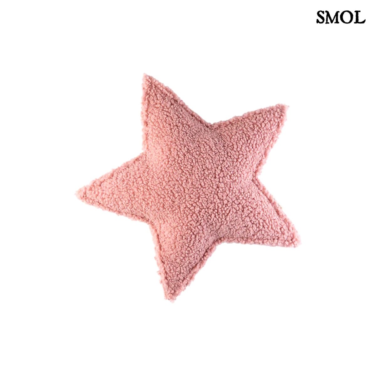 Gyerek csillagpárna | GLORI , csillag alakú, teddy anyagú gyerekpárna - SMOL - fehér háttérrel