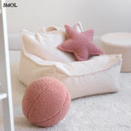 Gyerek csillagpárna | GLORI , csillag alakú, teddy anyagú gyerekpárna - SMOL - gyerek babzsákfotelen