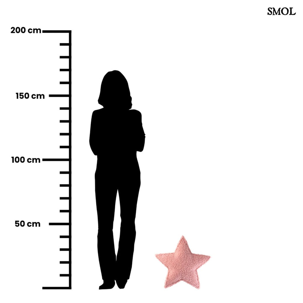 Gyerek csillagpárna | GLORI , csillag alakú, teddy anyagú gyerekpárna - SMOL - méretarányosan