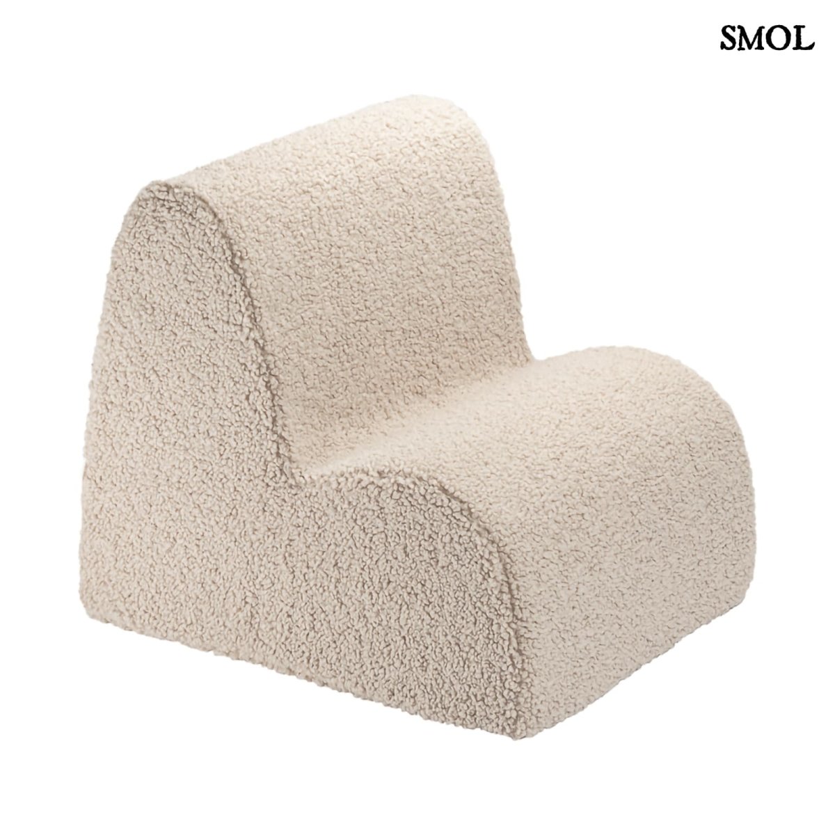 Gyerek felhőfotel| BISCUIT, felhő alakú, teddy anyagú gyerekfotel - SMOL - fehér háttérrel