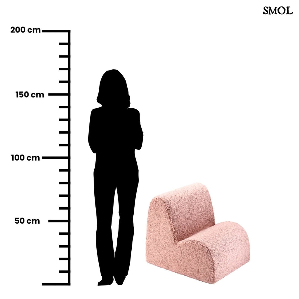 Gyerek felhőfotel | GUAVA, felhő alakú, teddy anyagú gyerekfotel- SMOL - méretarányosan