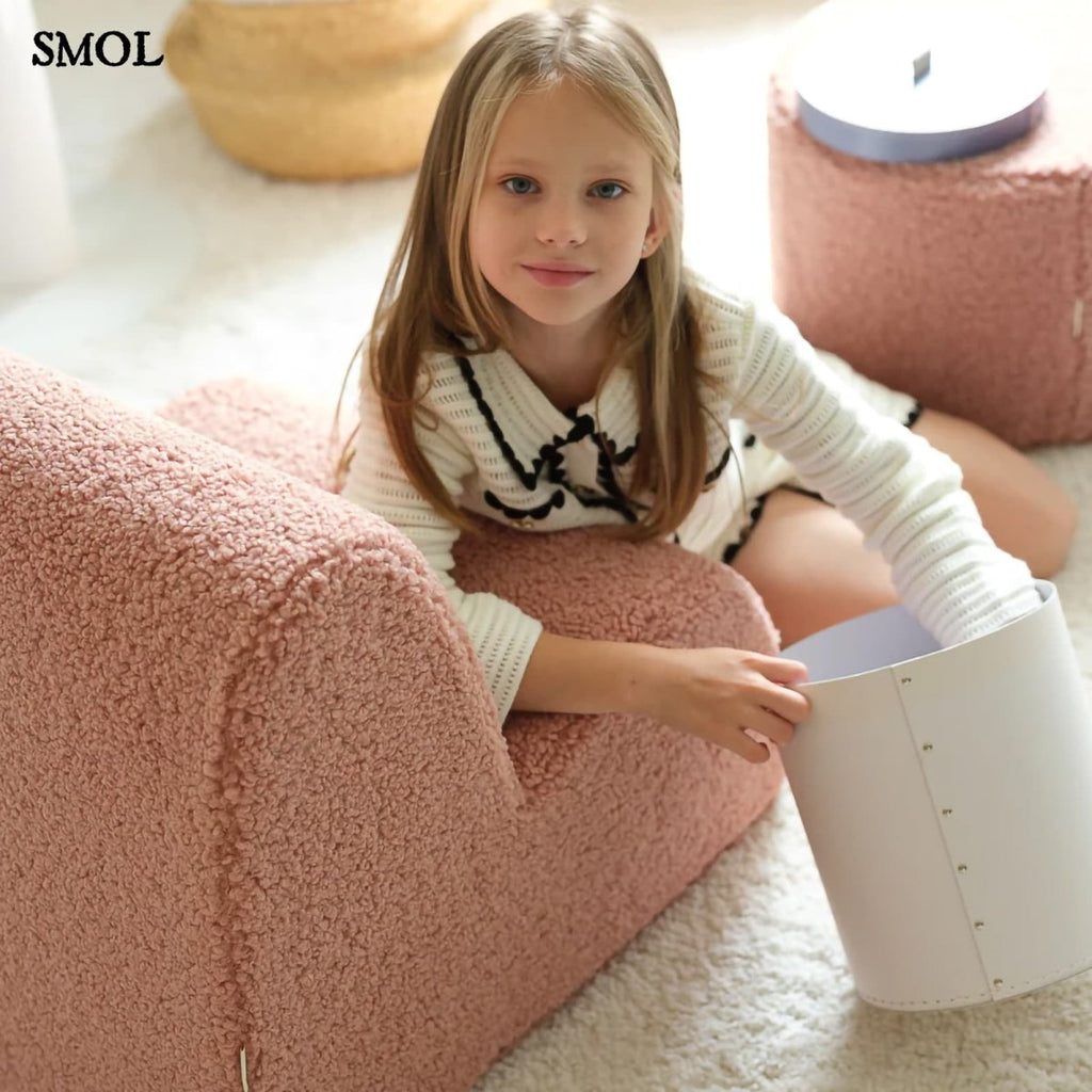 Gyerek felhőfotel | GUAVA, felhő alakú, teddy anyagú gyerekfotel- SMOL - gyerekkel gyerekszobában