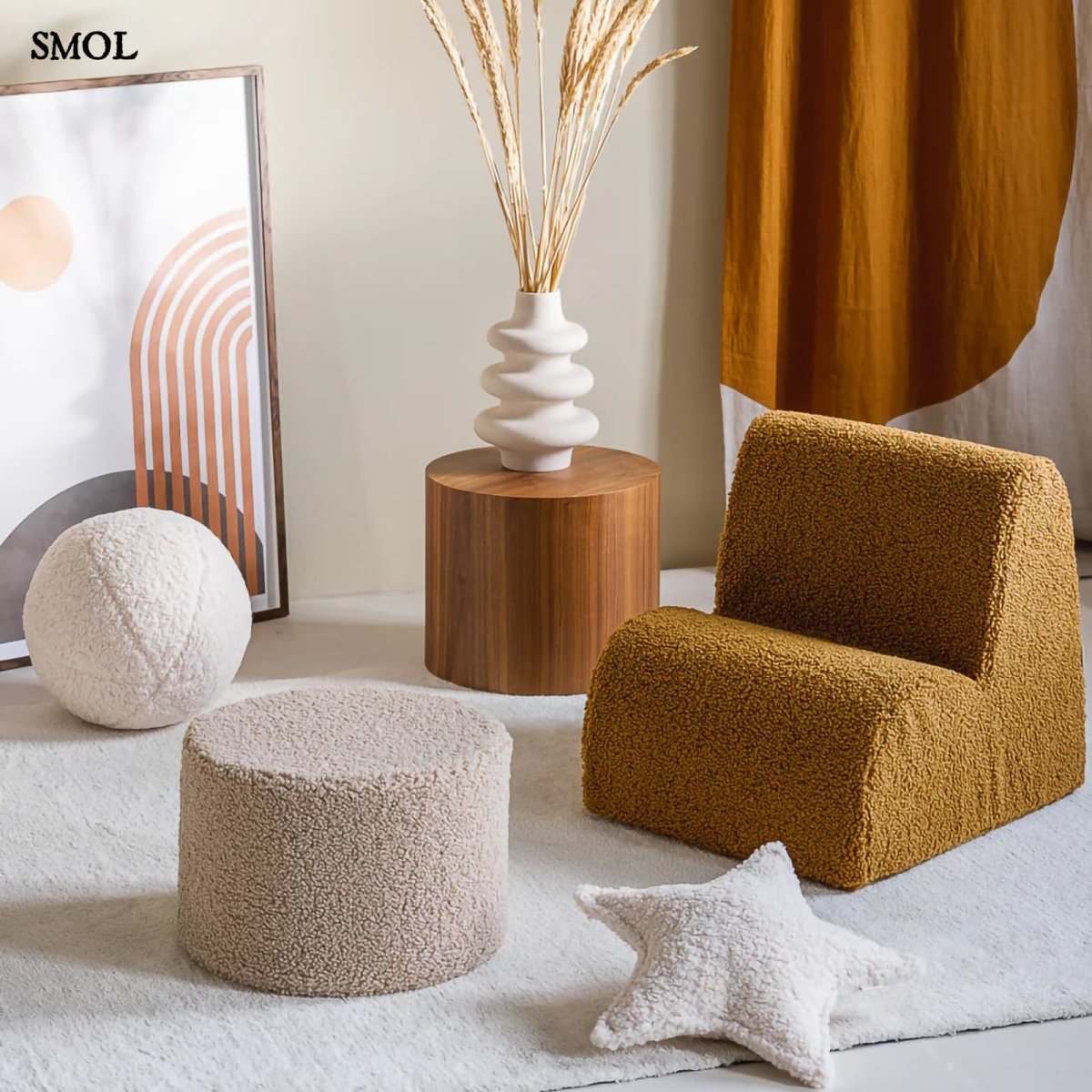 Gyerek felhőfotel | MAPLE, felhő alakú, teddy gyerekfotel - SMOL - gyerekszobában, kiegészítőkkel