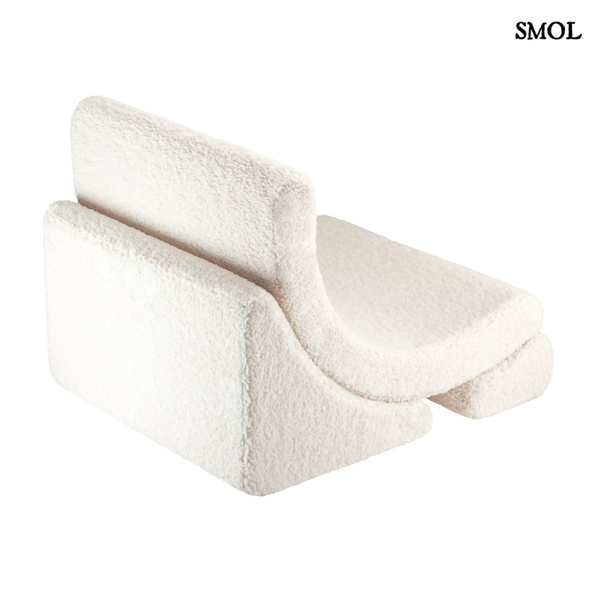 Gyerek holdfotel, 3 részes, moduláris | CREAM WHITE -SMOL - hátulról