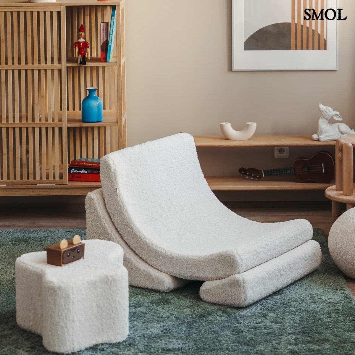 Gyerek holdfotel, 3 részes, moduláris | CREAM WHITE -SMOL - gyerekszobában