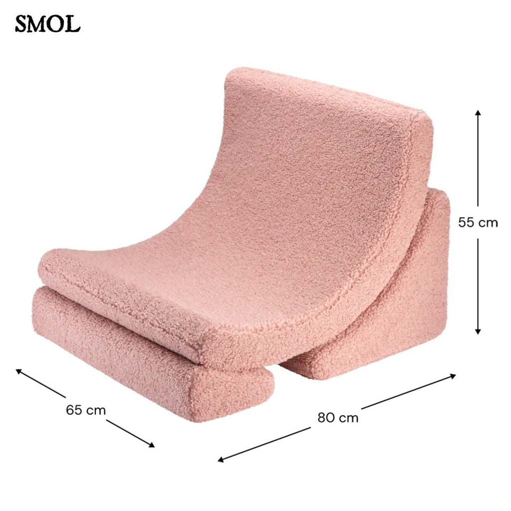 Gyerek holdfotel - 3 részes | GUAVA PINK, moduláris gyerekfotel - SMOL - méretekkel