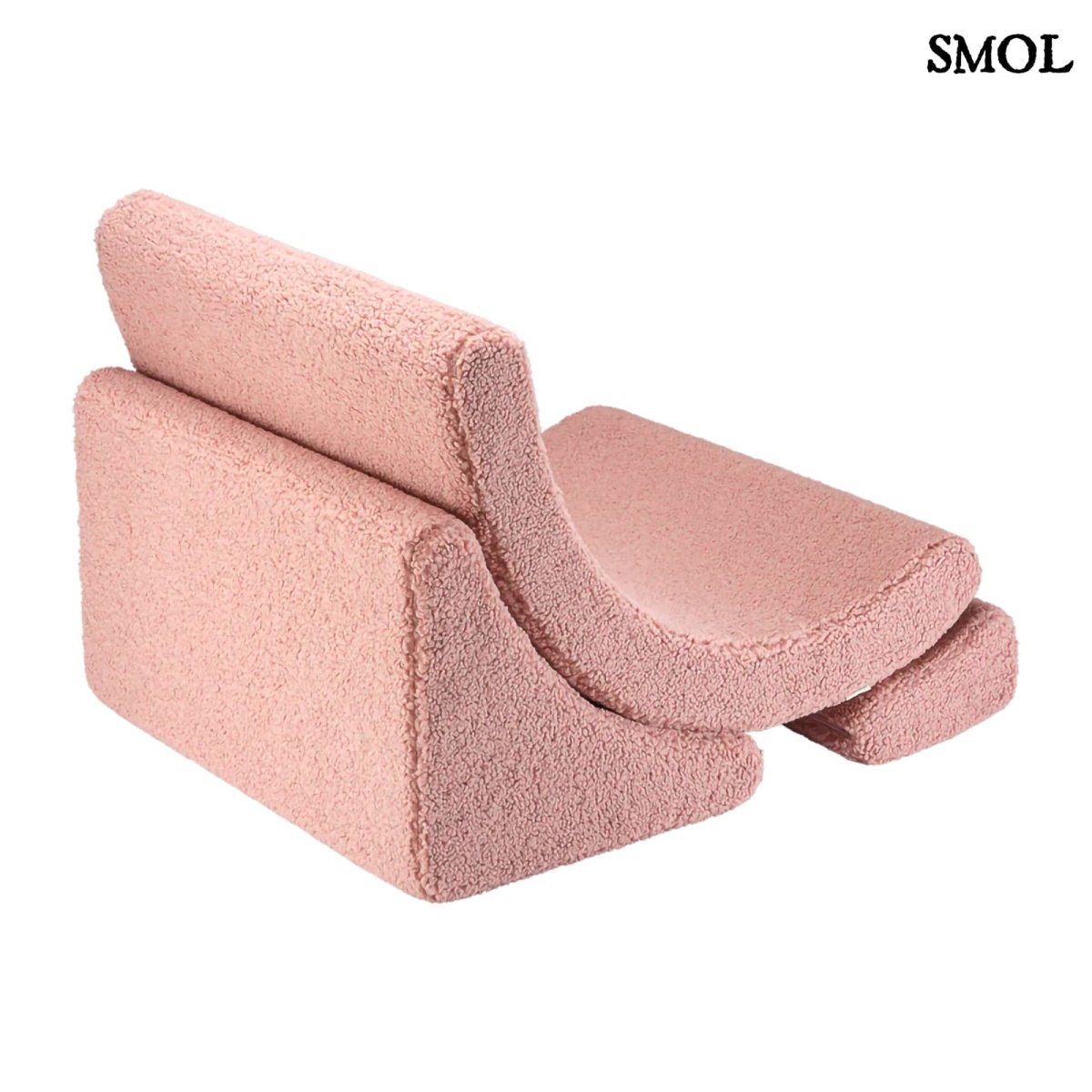 Gyerek holdfotel - 3 részes | GUAVA PINK, moduláris gyerekfotel - SMOL - hátulról, fehér háttérrel