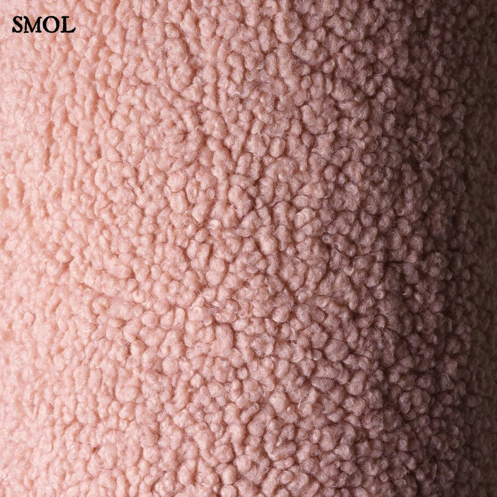 Gyerek holdfotel - 3 részes | GUAVA PINK, moduláris gyerekfotel - SMOL - teddy anyag nagyítva