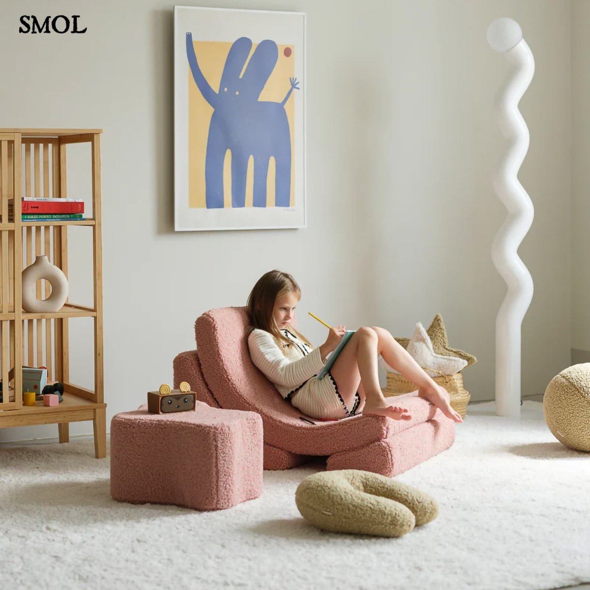 Gyerek holdfotel - 3 részes | GUAVA PINK, moduláris gyerekfotel - SMOL - gyerekszobában