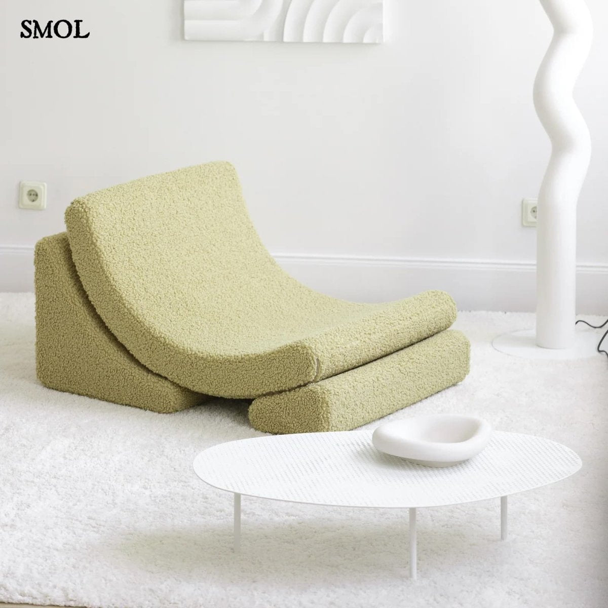 Gyerek holdfotel - 3 részes | MATCHA, hold alakú, moduláris gyerekfotel - SMOL - fehér szobában