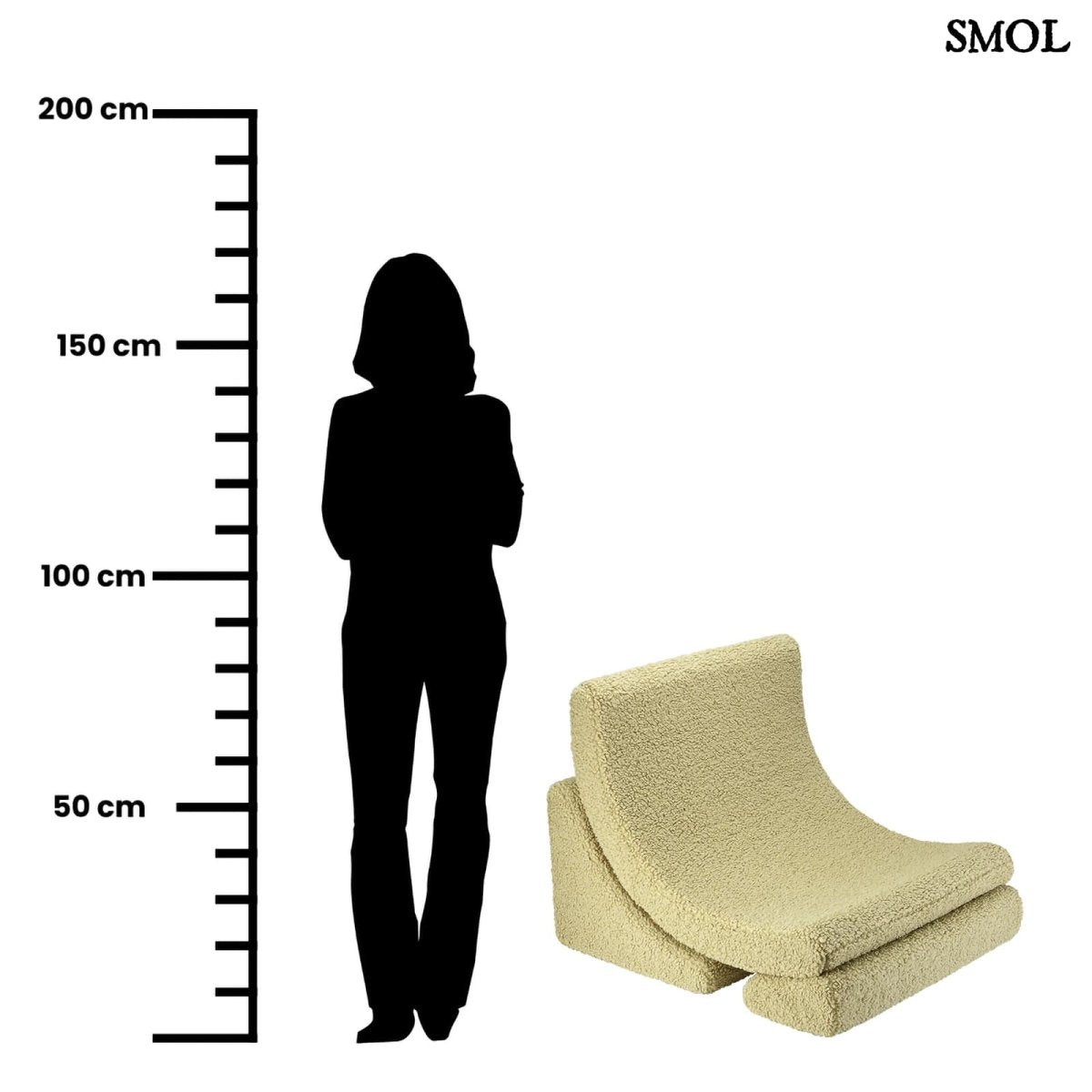 Gyerek holdfotel - 3 részes | MATCHA, hold alakú, moduláris gyerekfotel - SMOL - méretarányosan