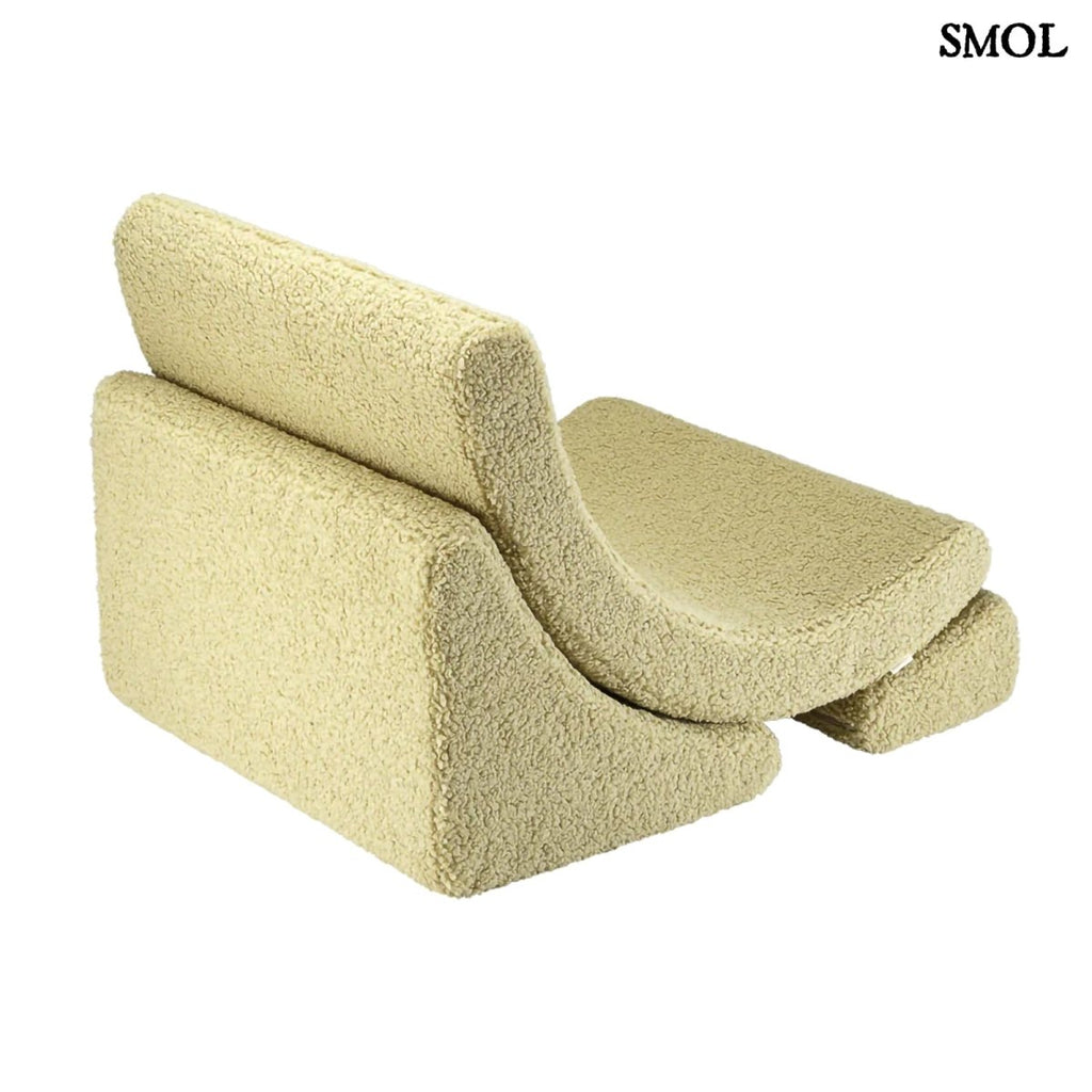 Gyerek holdfotel - 3 részes | MATCHA, hold alakú, moduláris gyerekfotel - SMOL - hátulról, fehér háttérrel