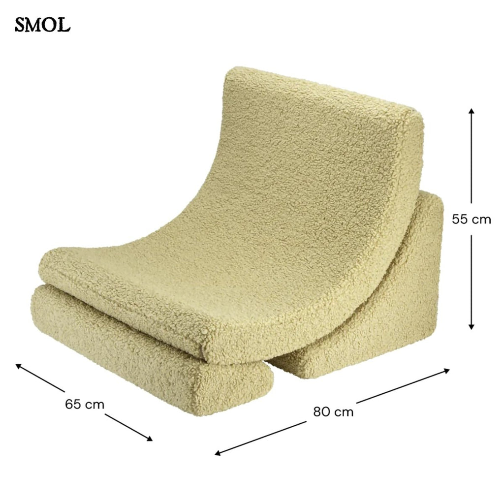 Gyerek holdfotel - 3 részes | MATCHA, hold alakú, moduláris gyerekfotel - SMOL - méretekkel