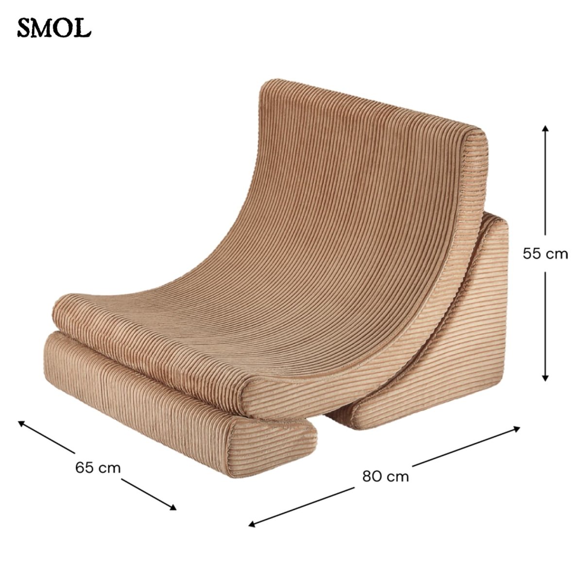 Gyerek holdfotel, 3 részes | TOFFEE hold alakú, moduláris gyerekfotel - SMOL - méretekkel