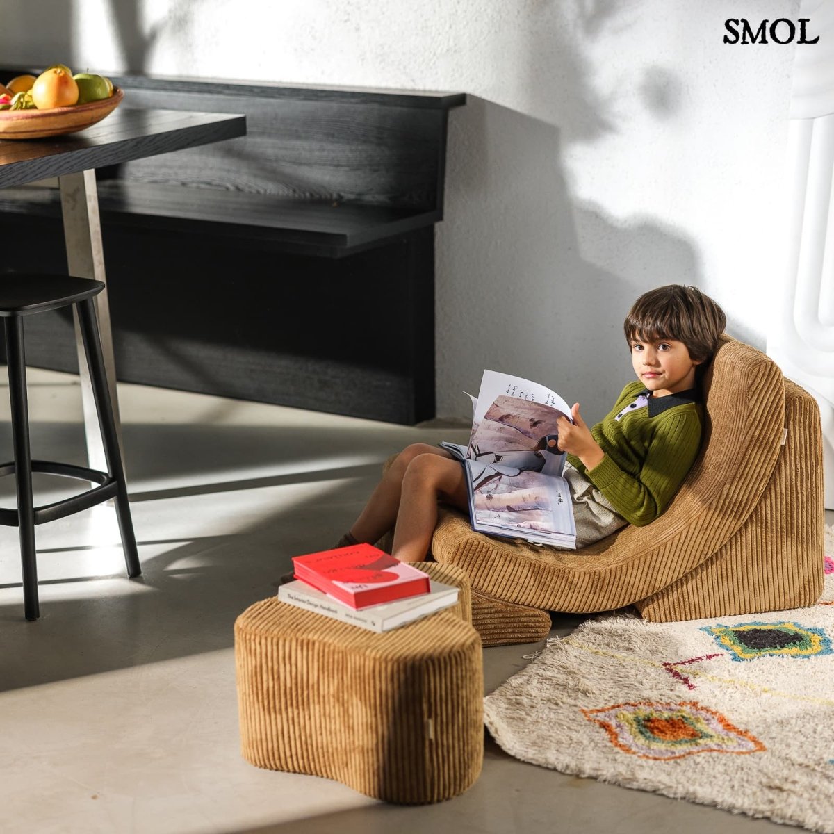 Gyerek holdfotel, 3 részes | TOFFEE hold alakú, moduláris gyerekfotel - SMOL -gyerekkel