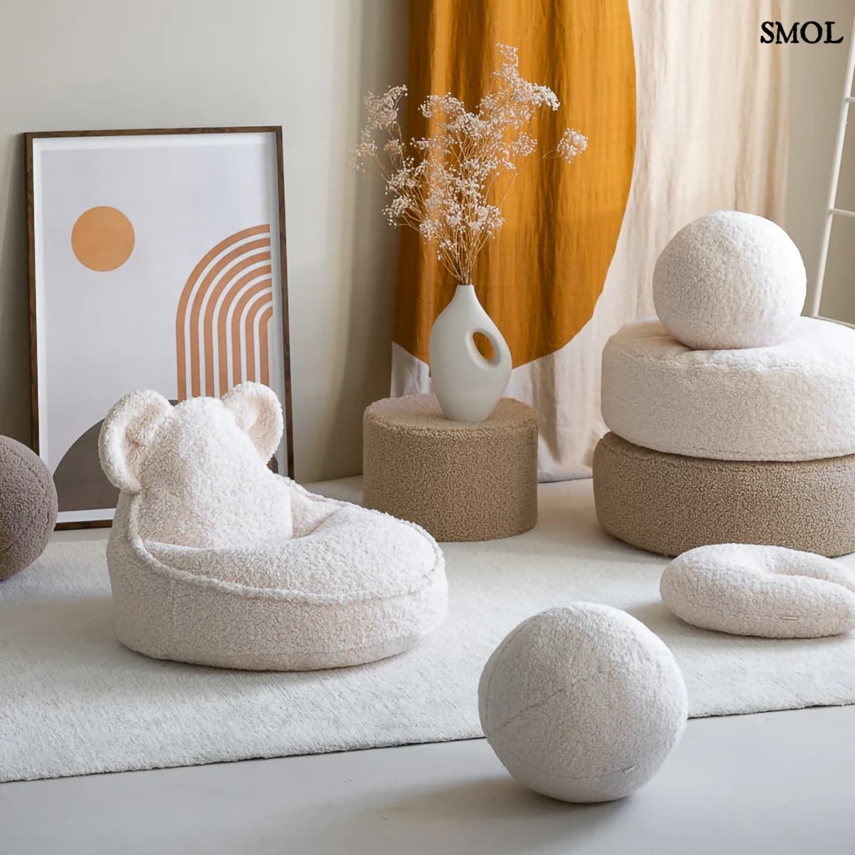 Gyerek kerek babzsák | CREAM WHITE - SMOL