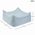 Kültéri puff gyerekeknek kék színben - méretekkel