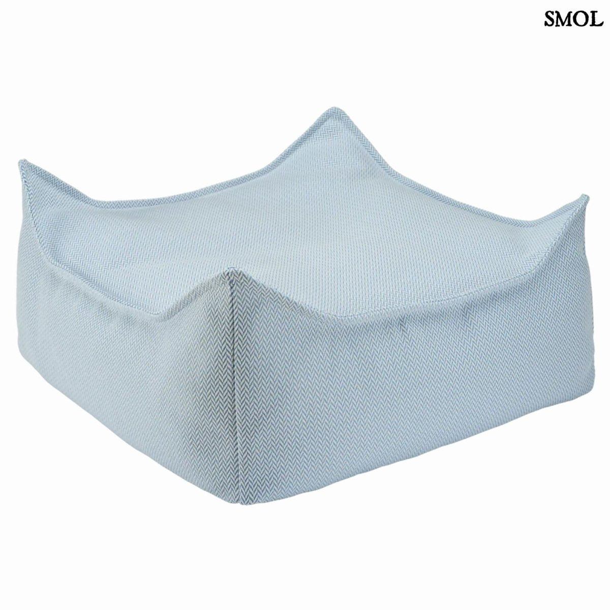 Kültéri puff gyerekeknek kék színben - fehér háttérrel