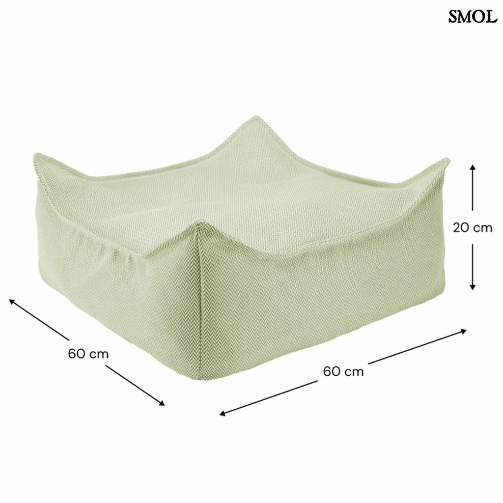 Puff gyerekeknek kültéri használatra, zöld színben- méretekkel