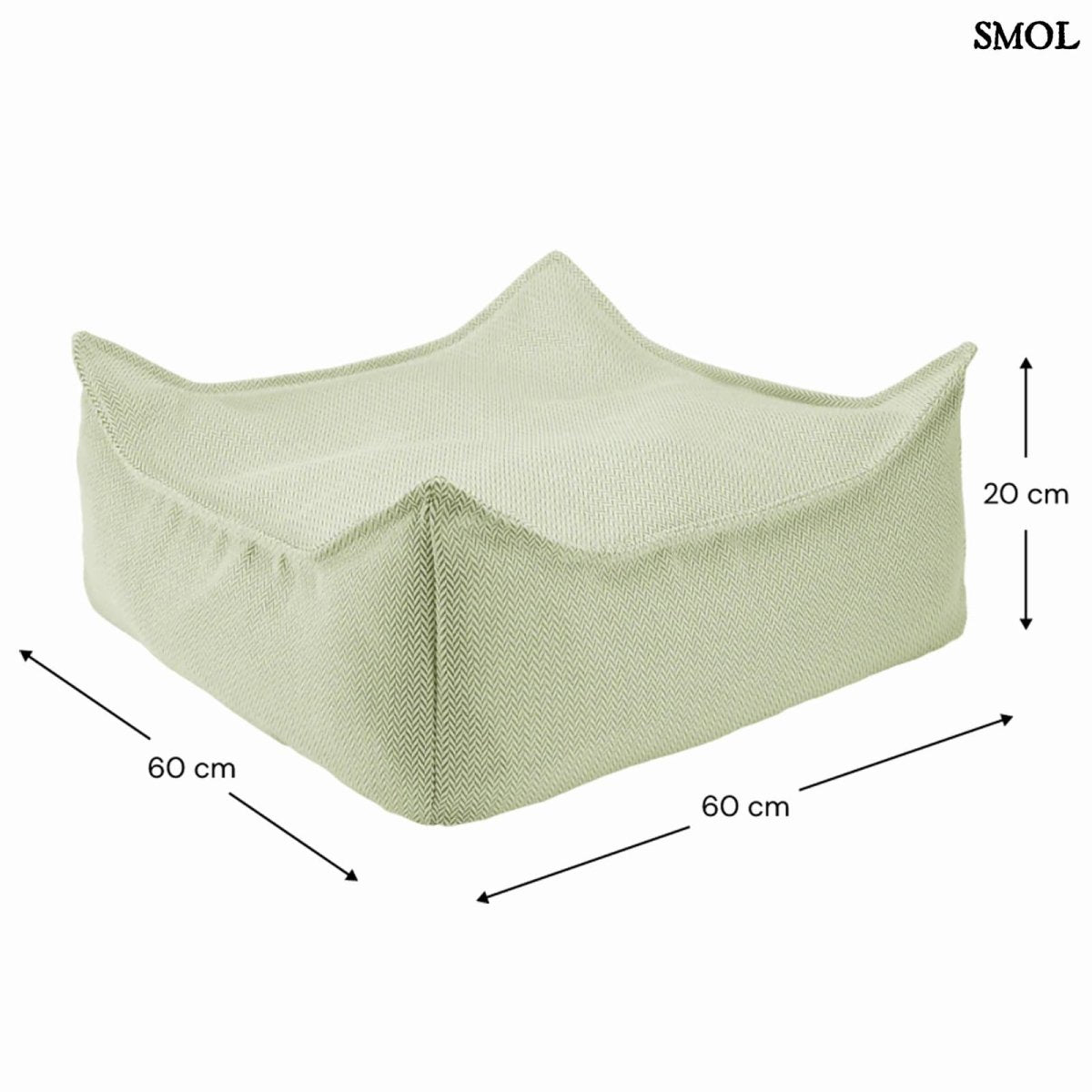 Puff gyerekeknek kültéri használatra, zöld színben- méretekkel