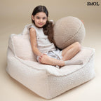 Gyerek labdapárna | BISCUIT, teddy anyagú, gyerekpárna,⌀ 35 cm -SMOL - gyerek átkarolja