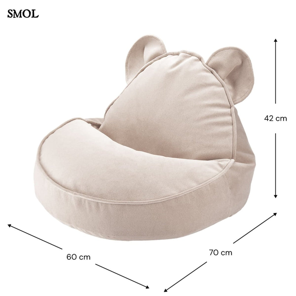 BEIGE BEAR, gyerek babzsákfotel, 70x60x42 - smol.hu