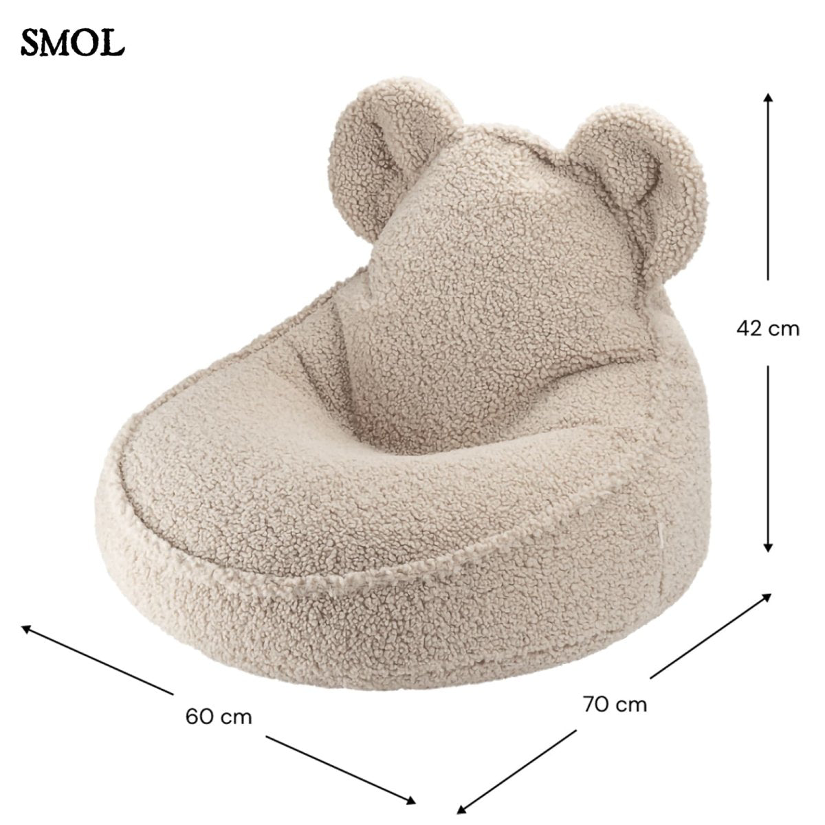 BISCUIT BEAR, gyerek babzsákfotel, 70x60x42 - smol.hu