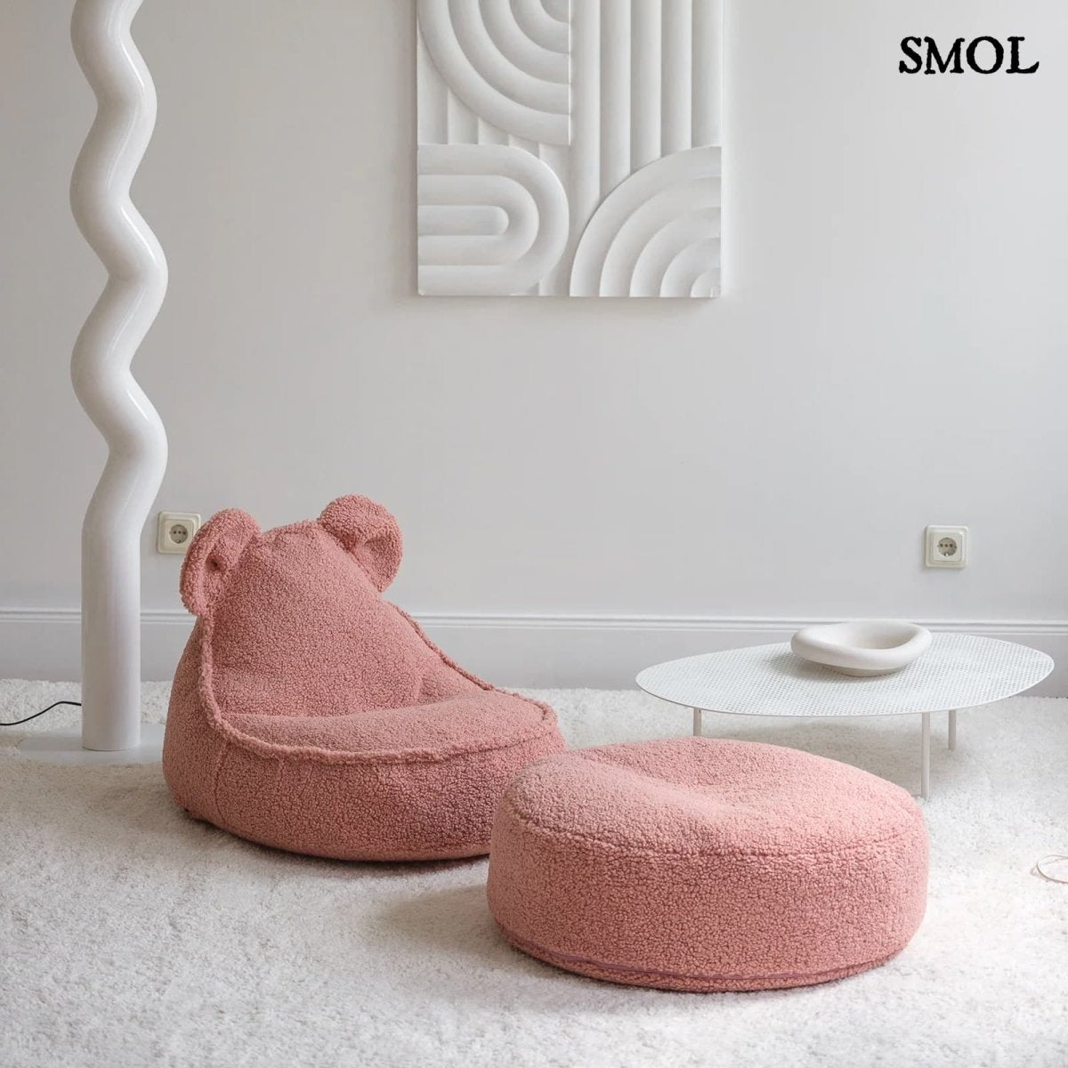 GUAVA PINK BEAR, gyerek babzsákfotel, 70x60x42 - smol.hu