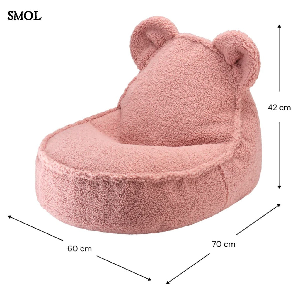 GUAVA PINK BEAR, gyerek babzsákfotel, 70x60x42 - smol.hu
