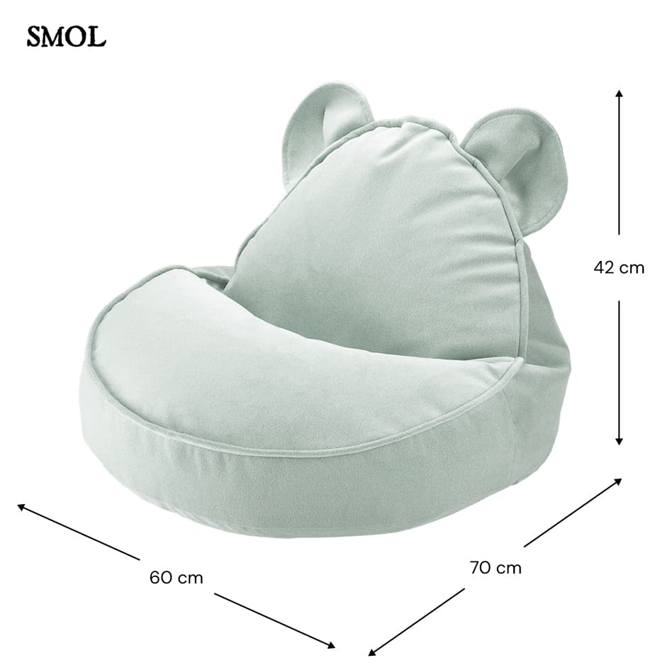 MISTY GREEN BEAR, gyerek babzsákfotel, 70x60x42 - smol.hu