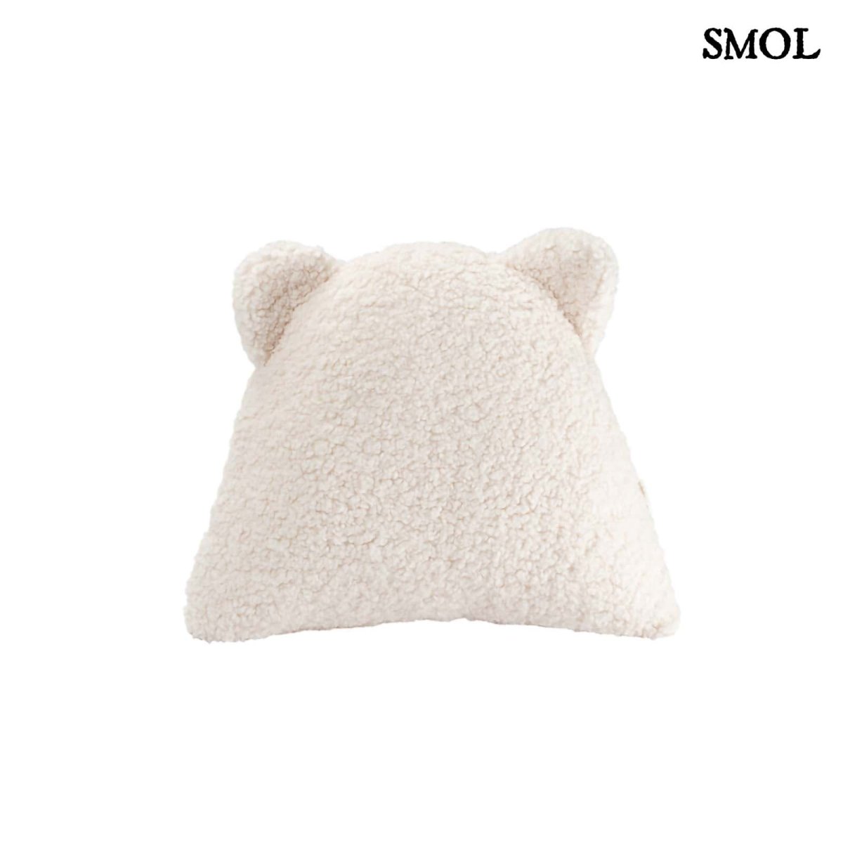 Gyerek mackós párna | CREAM WHITE, mackó alakú gyerekpárna, 40 cm - SMOL - fehér háttérrel