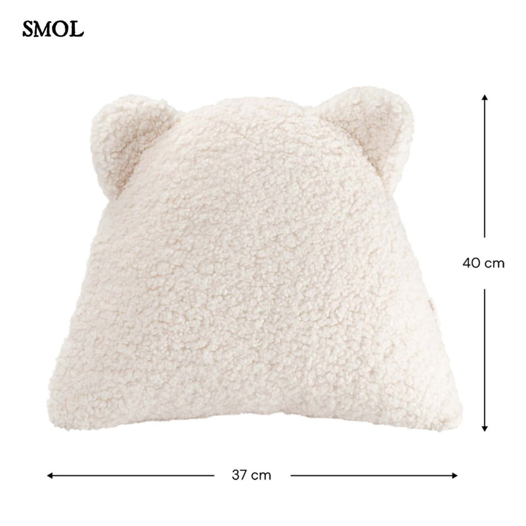 Gyerek mackós párna | CREAM WHITE, mackó alakú gyerekpárna, 40 cm - SMOL méretekkel