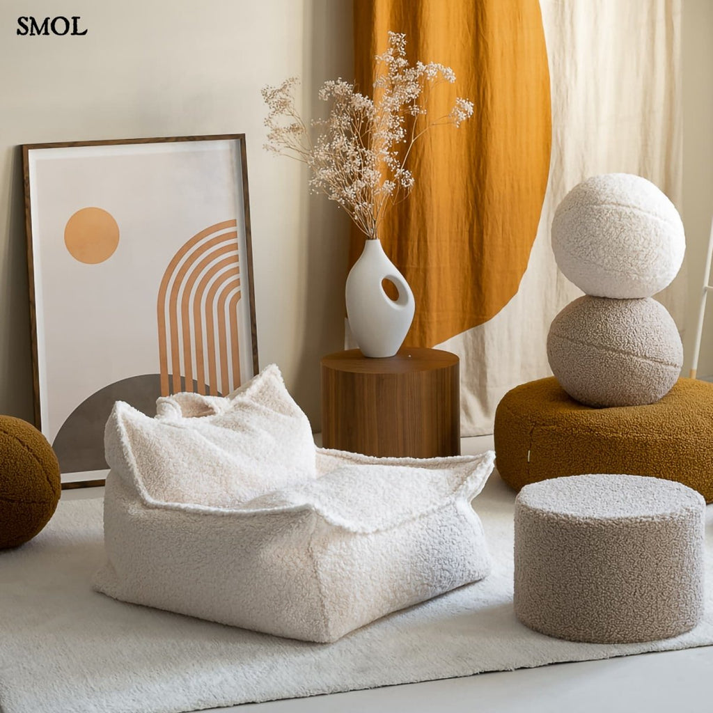 CREAM WHITE, gyerek, babzsákfotel, 80x70x50 - smol.hu