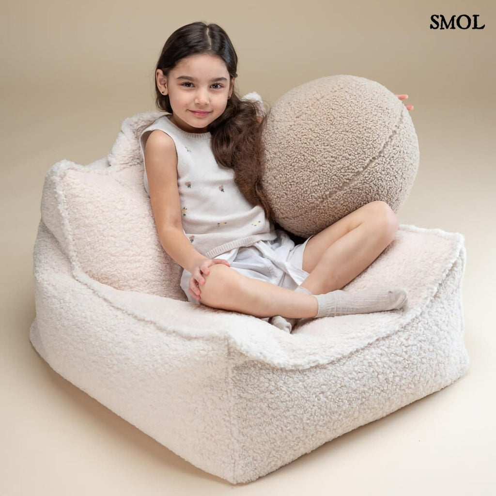 CREAM WHITE, gyerek, babzsákfotel, 80x70x50 - smol.hu