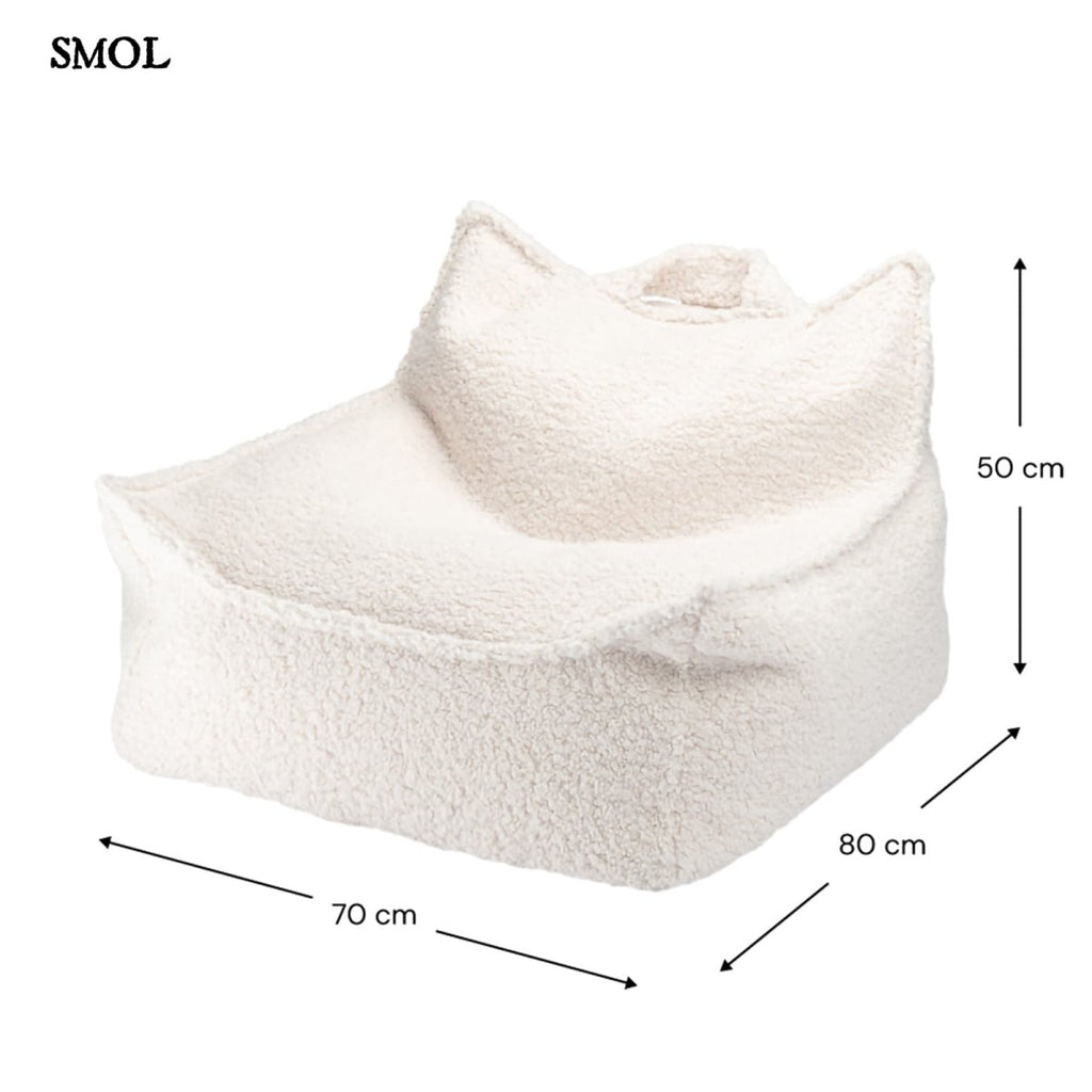 CREAM WHITE, gyerek, babzsákfotel, 80x70x50 - smol.hu