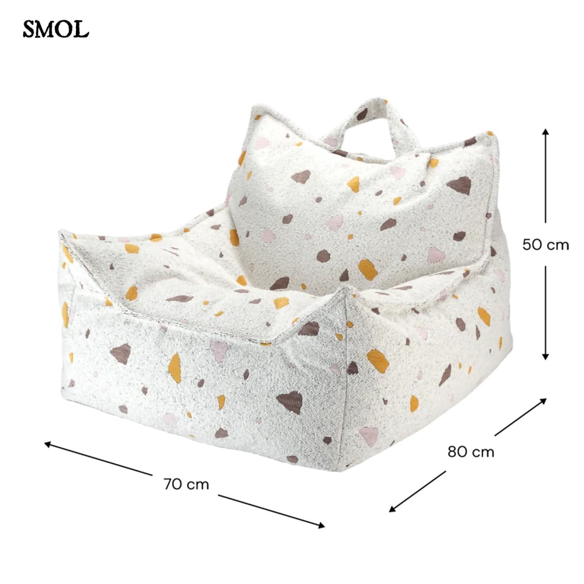 TERRAZZO MARBLE, gyerek babzsákfotel, 80x70x50 - smol.hu